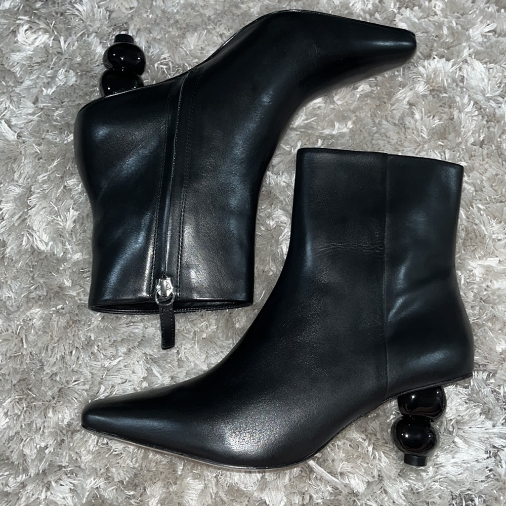 Cult Gaia Black Ankle Boots with Unique Heel
